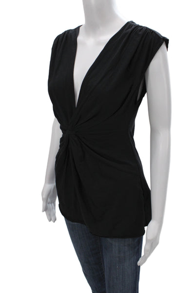 Velvet by Graham & Spencer Women Jersey V-Neck Sleeveless Blouse Black Size M