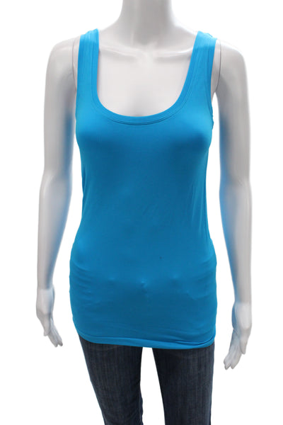 Bordeaux Women Basic Blue Sleeveless Scoop Neck Tank Top Size One Size