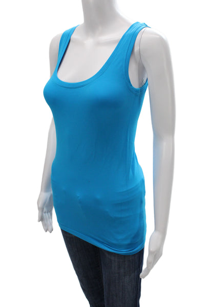 Bordeaux Women Basic Blue Sleeveless Scoop Neck Tank Top Size One Size