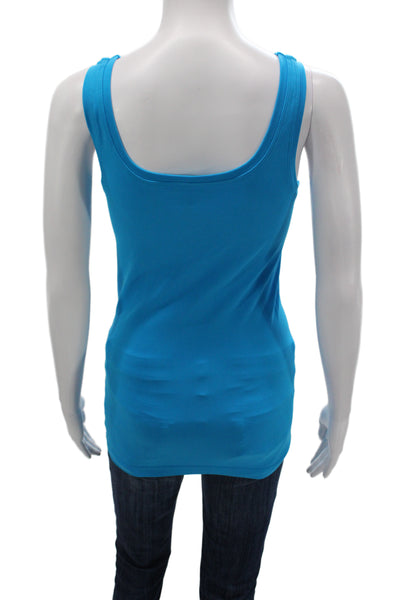Bordeaux Women Basic Blue Sleeveless Scoop Neck Tank Top Size One Size