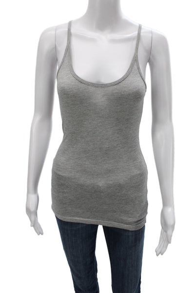 C&C California Women Gray Scoop Neck Basic Tank Sleeveless Cotton Size XS