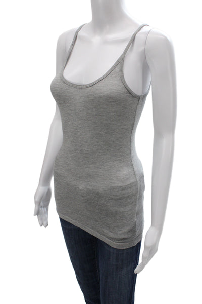 C&C California Women Gray Scoop Neck Basic Tank Sleeveless Cotton Size XS