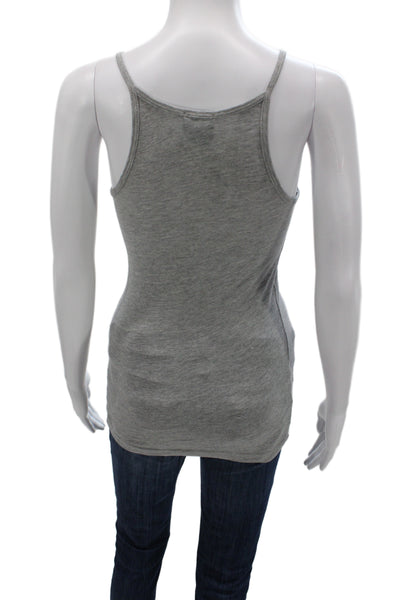 C&C California Women Gray Scoop Neck Basic Tank Sleeveless Cotton Size XS