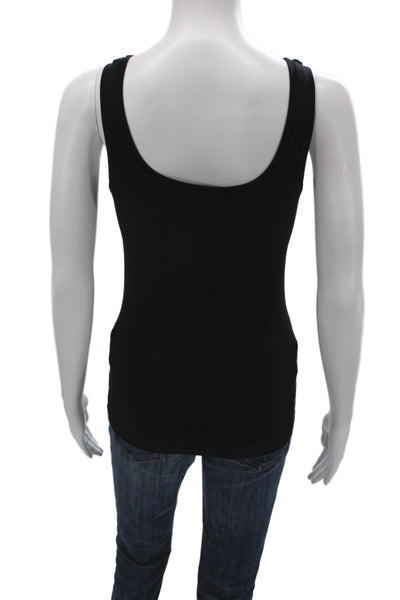 Bordeaux Women Basic Black Scoop Neck Sleeveless Tank Pullover Size One Size