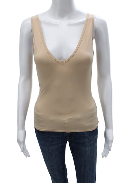 Collette Dinnigan Women Shaping Sleeveless V-Neck Camisole Beige Size S