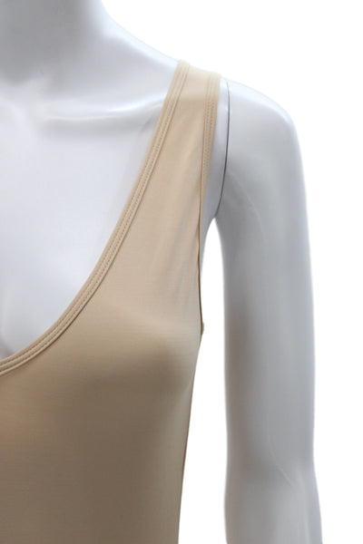 Collette Dinnigan Women Shaping Sleeveless V-Neck Camisole Beige Size S