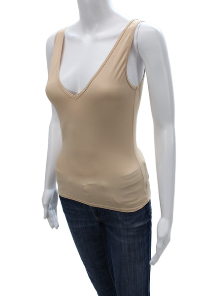 Collette Dinnigan Women Shaping Sleeveless V-Neck Camisole Beige Size S