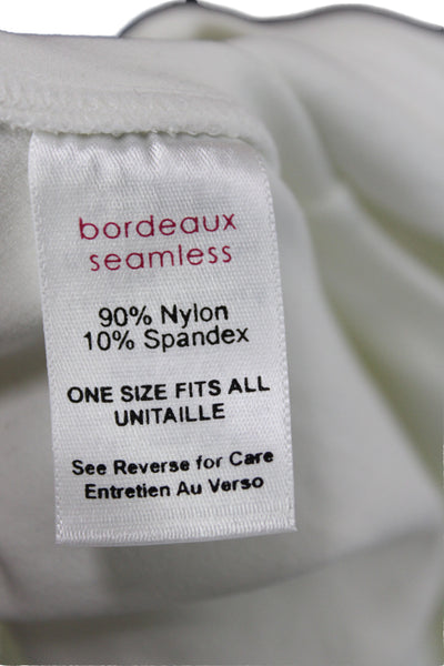 Bordeaux Womens Tank White Scoop Neck Solid Sleeveless Nylon Size One Size