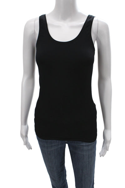 Bordeaux Women Basic Scoop Neck Black Nylon Tank Size One Size