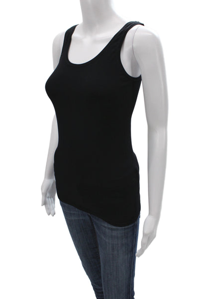 Bordeaux Women Basic Scoop Neck Black Nylon Tank Size One Size