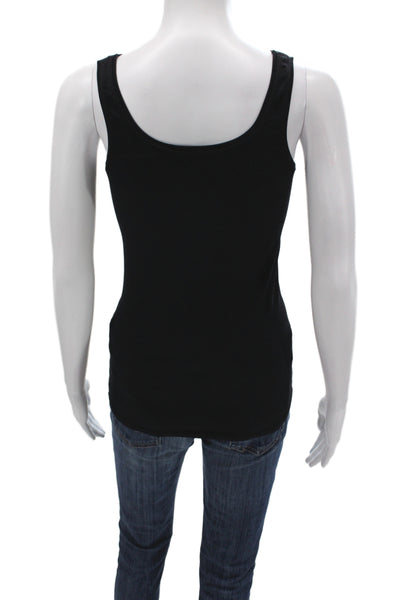 Bordeaux Women Basic Scoop Neck Black Nylon Tank Size One Size