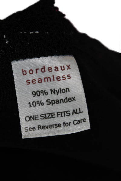 Bordeaux Women Black Lace Tank Scoop Neck 90% Nylon Size One Size