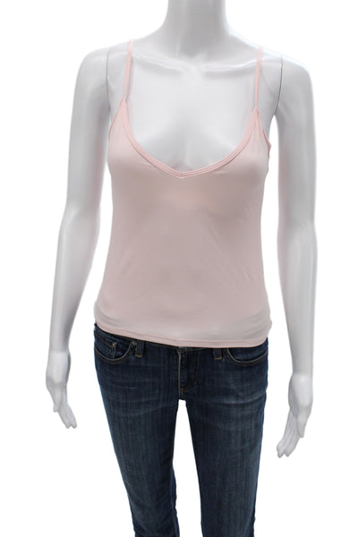 Collette Dinnigan Women Pink Scoop Neck Tank Top Solid Sleeveless Size M