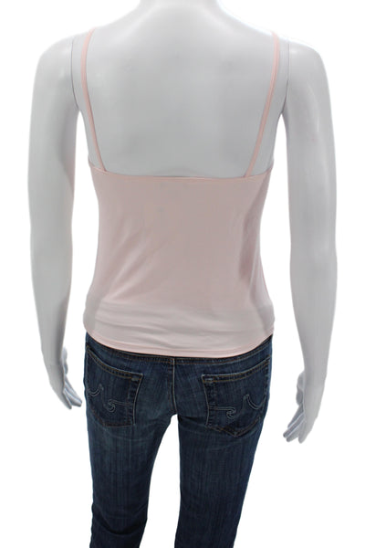 Collette Dinnigan Women Pink Scoop Neck Tank Top Solid Sleeveless Size M