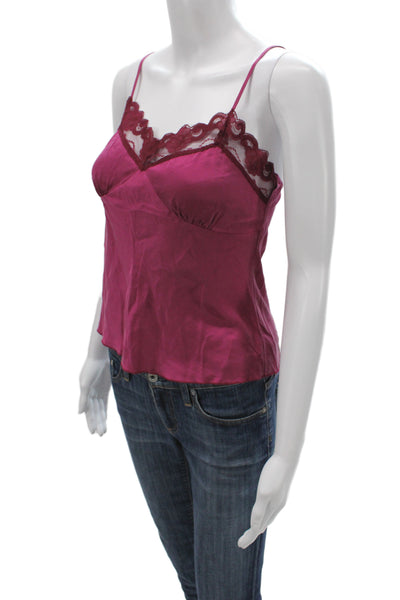Trina Turk Womens Purple Silk V-Neck Tank Size S