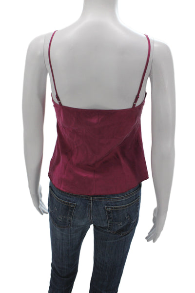 Trina Turk Womens Purple Silk V-Neck Tank Size S
