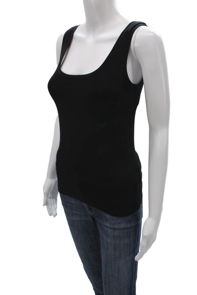 Bordeaux Women Black Sleeveless Scoop Neck Basic Tank Nylon Size One Size