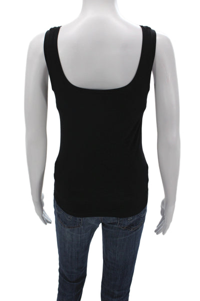 Bordeaux Women Black Sleeveless Scoop Neck Basic Tank Nylon Size One Size
