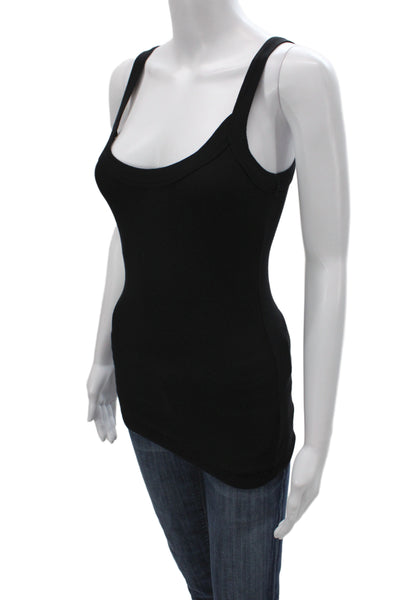 Splendid Womens Sleeveless Scoop Neck Tank Top Black Pima Cotton Size S