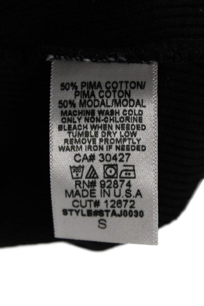 Splendid Womens Sleeveless Scoop Neck Tank Top Black Pima Cotton Size S