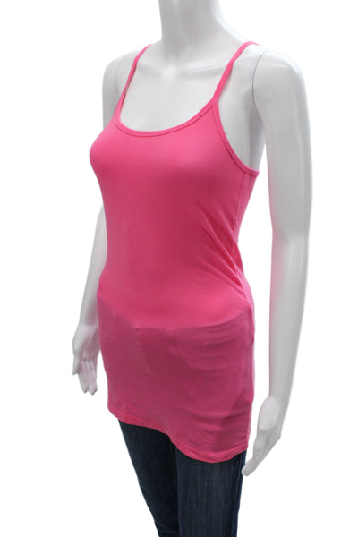 Splendid Womens Tank Scoop Neck Pink Supima Cotton Sleeveless Size M