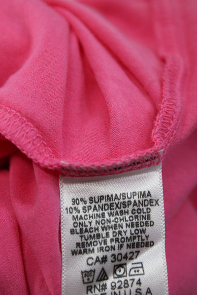 Splendid Womens Tank Scoop Neck Pink Supima Cotton Sleeveless Size M