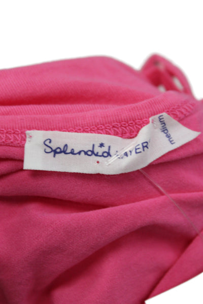 Splendid Womens Tank Scoop Neck Pink Supima Cotton Sleeveless Size M