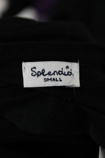 Splendid Womens Basic Black Sleeveless Scoop Neck Tank 50% Pima Cotton Size S