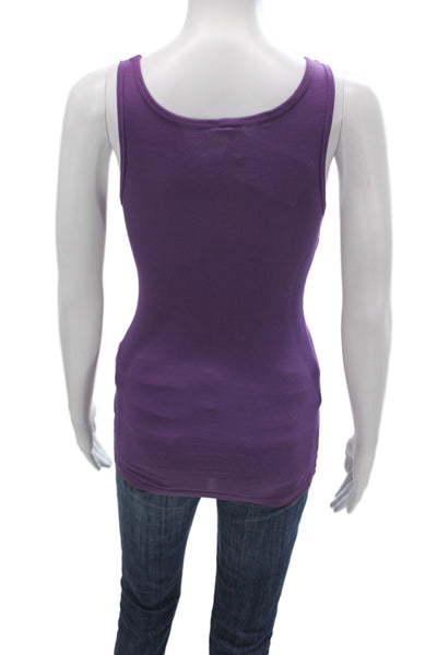 Splendid Women Basic Purple Supima Cotton Scoop Neck Sleeveless Tank Size S