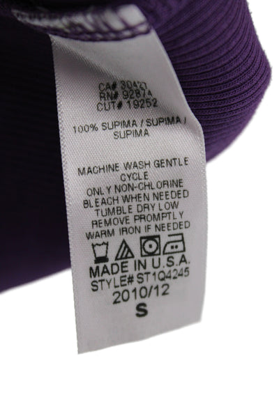Splendid Women Basic Purple Supima Cotton Scoop Neck Sleeveless Tank Size S