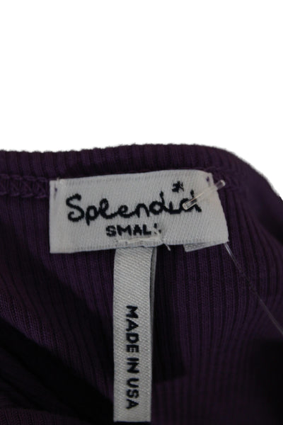 Splendid Women Basic Purple Supima Cotton Scoop Neck Sleeveless Tank Size S