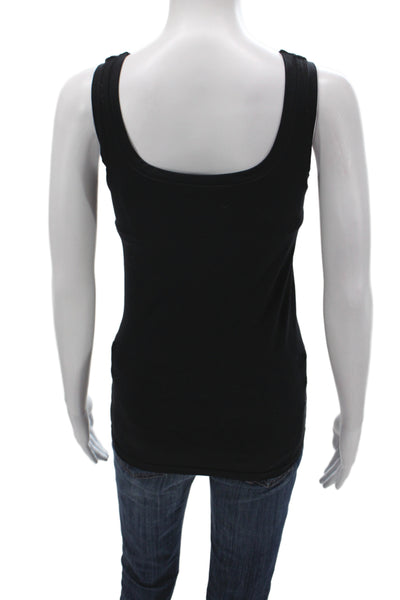 Bordeaux Women Basic Tank Black Scoop Neck Sleeveless Size One Size