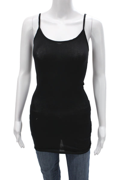 Splendid Women Tank Scoop Neck Cotton Black Sleeveless Size XS