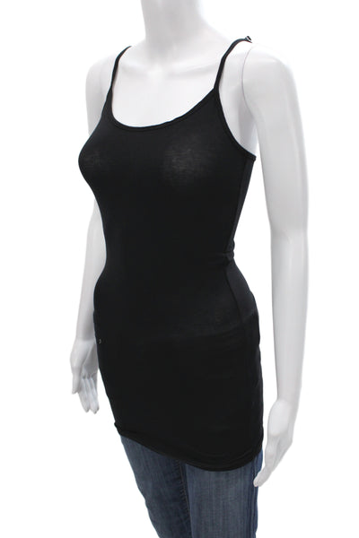 Splendid Women Tank Scoop Neck Cotton Black Sleeveless Size XS