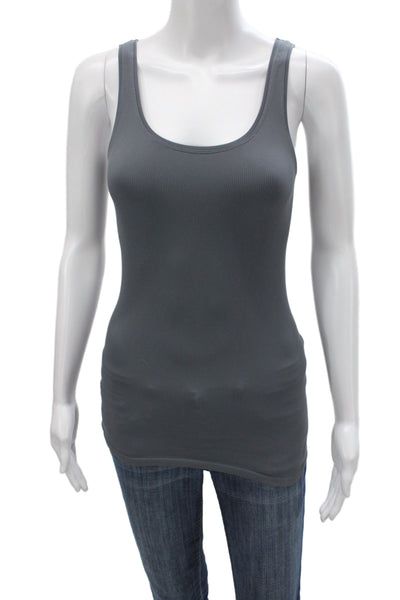 Bordeaux Womens Basic Scoop Neck Sleeveless Tank Gray Nylon Size One Size