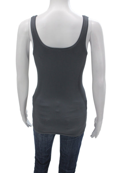 Bordeaux Womens Basic Scoop Neck Sleeveless Tank Gray Nylon Size One Size
