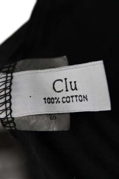 Clu Women Basic Black Scoop Neck Cotton Sleeveless Tank Size S
