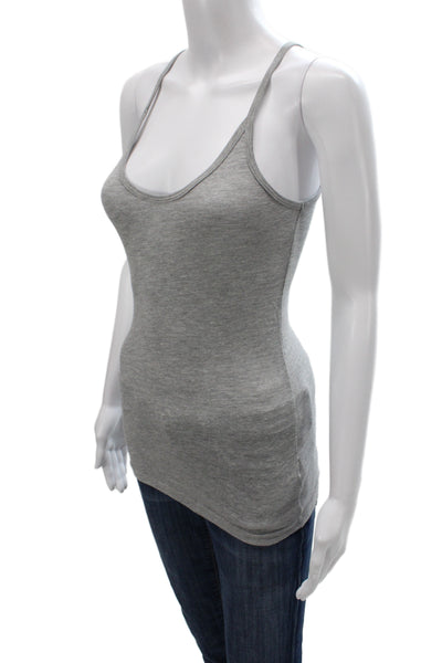 C&C California Women Basic Sleeveless Scoop Neck Gray Tank 90% Cotton Size XS