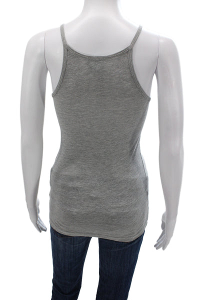 C&C California Women Basic Sleeveless Scoop Neck Gray Tank 90% Cotton Size XS