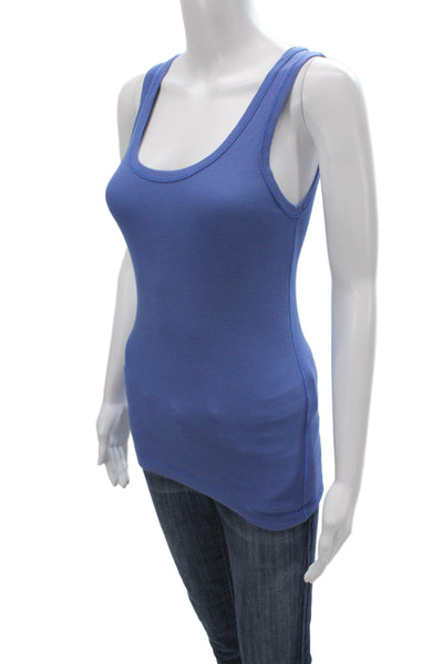Splendid Women Basic Blue Scoop Neck Tank 50% Pima Cotton Size S