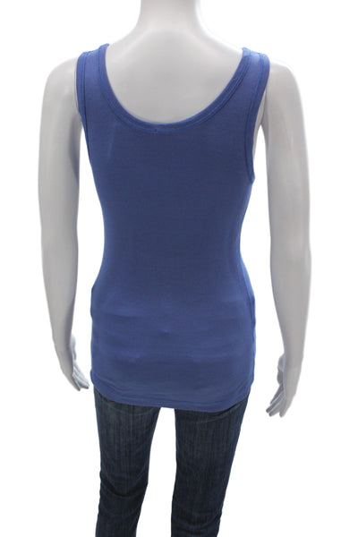 Splendid Women Basic Blue Scoop Neck Tank 50% Pima Cotton Size S
