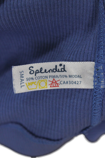 Splendid Women Basic Blue Scoop Neck Tank 50% Pima Cotton Size S