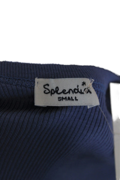 Splendid Women Basic Blue Scoop Neck Tank 50% Pima Cotton Size S