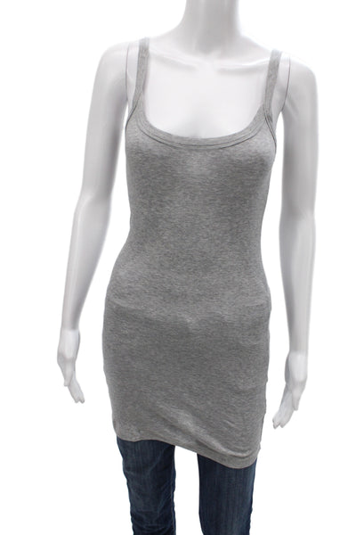 Splendid Women Basic Gray Scoop Neck Sleeveless Tank 100% Supima Cotton Size S