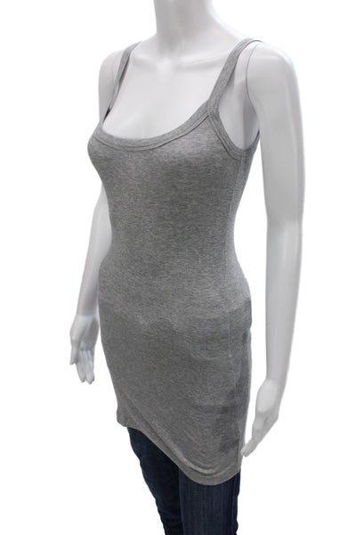 Splendid Women Basic Gray Scoop Neck Sleeveless Tank 100% Supima Cotton Size S
