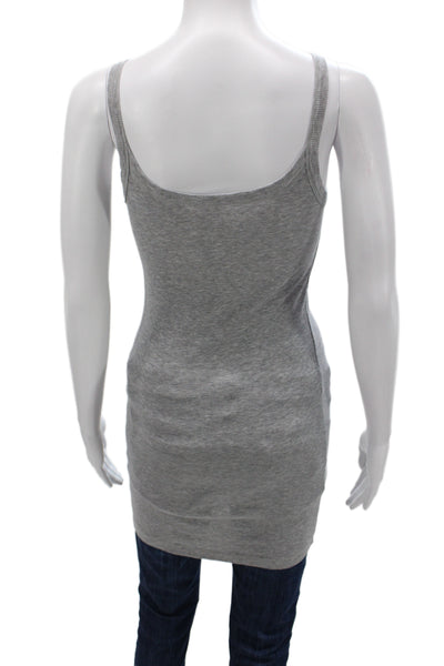 Splendid Women Basic Gray Scoop Neck Sleeveless Tank 100% Supima Cotton Size S