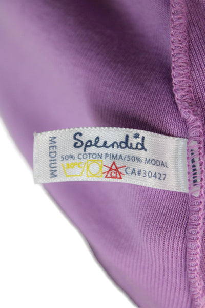 Splendid Women Camisole Purple Cowl Neck Pima Cotton Sleeveless Size M