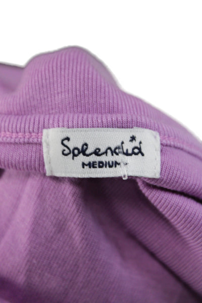 Splendid Women Camisole Purple Cowl Neck Pima Cotton Sleeveless Size M