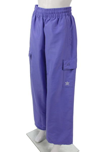 Adidas Womens Purple Cargo Pants 100% Recycled Polyester Pull On Size S