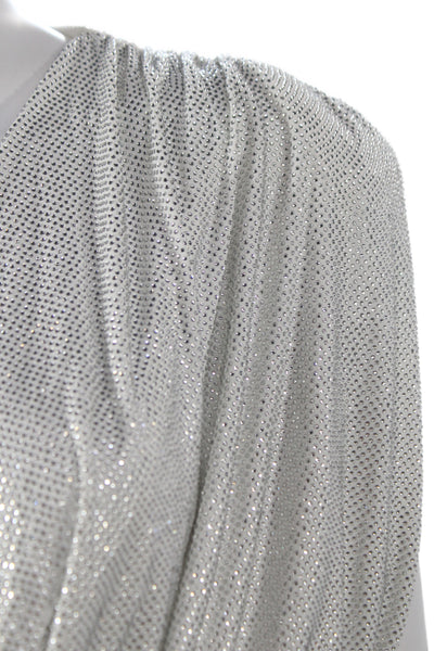Zara Women One Piece Bodysuit Silver Cowl Neck Polyester Sleeveless Size S